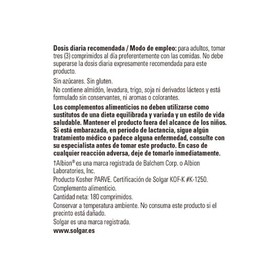 Solgar Solamins Multiminéraux Solamins 180 Comp