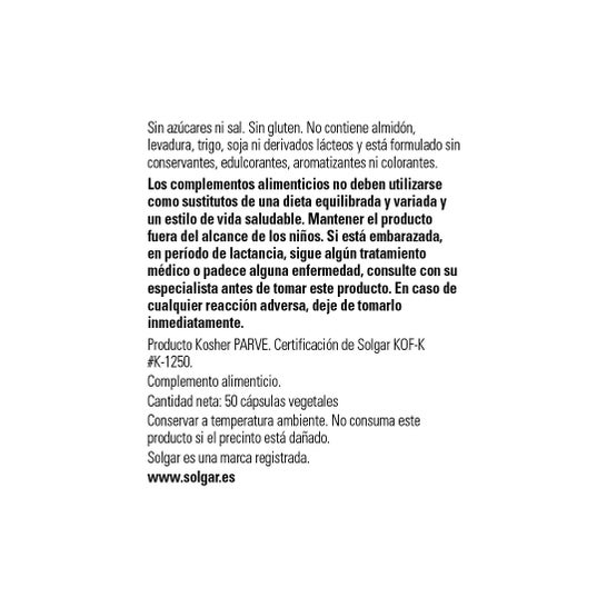 Solgar L-Lysine 500mg 50 gélules 50 gélules