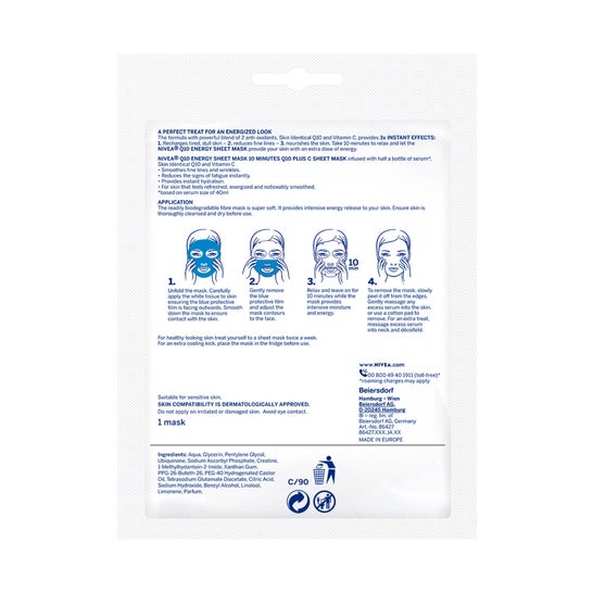 Nivea Q10 Anti-Wrinkle Energizing Facial Mask 1pc