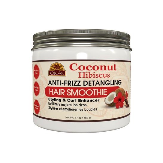 Okay Coconut Hibiscus Curl Anti-Frizz Detangling Hair Smoothie 482g