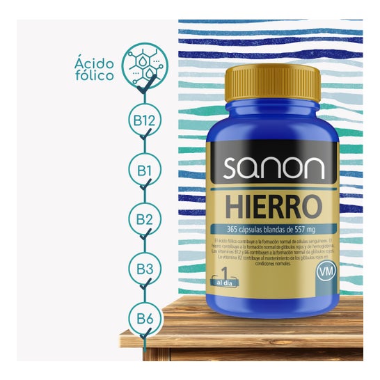 Sanon Fer + Acide Folique + Vitamines B12, B1, B2, B3 et B6 365caps