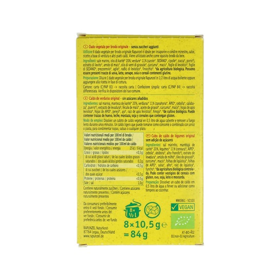 Rapunzel Cubes de Bouillon de Légumes Bio 8uts