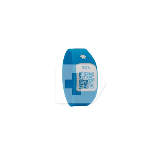 Bracelet Silincode SOS QR couleur bleue T-XS 1ud