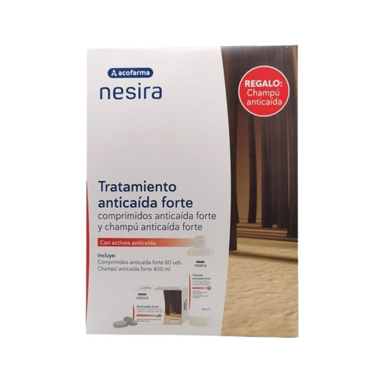 Acofarma Nesira Pack anti-chute fortifiant 60 comprimés + shampooing 400ml