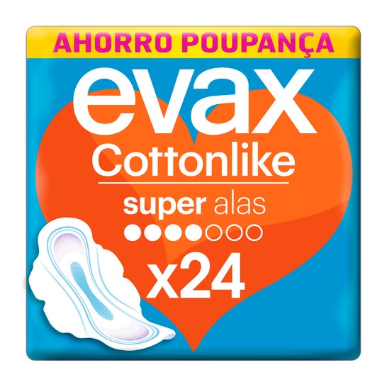 Evax Cottonlike Compresas Super Alas 24uts