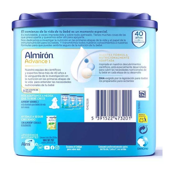 Almirón Advance 1 Lait de démarrage en poudre dès le premier jour 400gr Almirón Advance 1 Lait de démarrage en poudre dès le premier jour 400gr