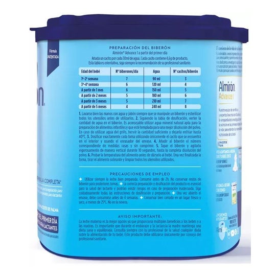 Almirón Advance 1 Lait de démarrage en poudre dès le premier jour 400gr Almirón Advance 1 Lait de démarrage en poudre dès le premier jour 400gr