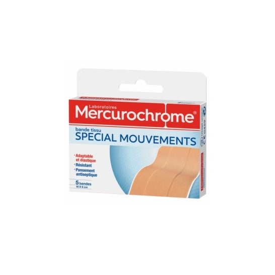 Mercurochrome Bande Tissu Spécial Mouvements 10x6cm 5 Unités