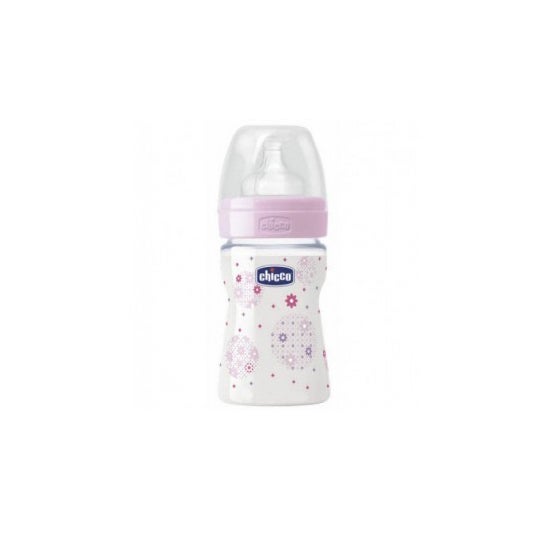 Chicco™ Biberon physiologique Tétine Latex Base large Flux normal Rose 150 ml 1 u.