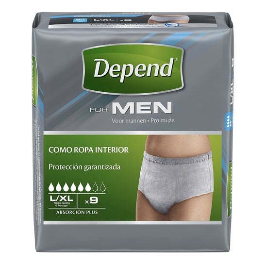 Pantalon Depend Normal L/Xl Hommes 9Uds