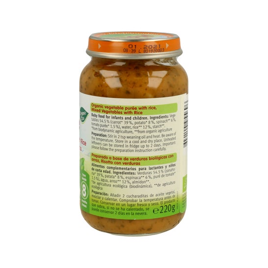 Holle Potito Verduras Con Arroz +8 Meses 220gr