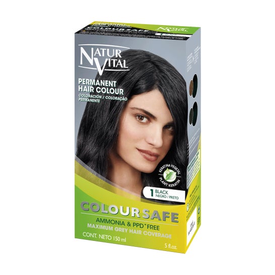 NaturVital Coloursafe Permanent Hair Color 1 Black 150ml