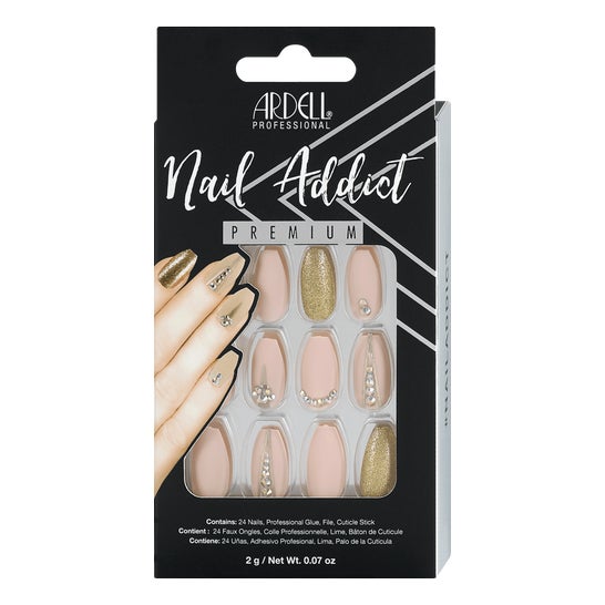 Ardell Nail Addict Premium Faux Ongles Nude Jeweled 24uts