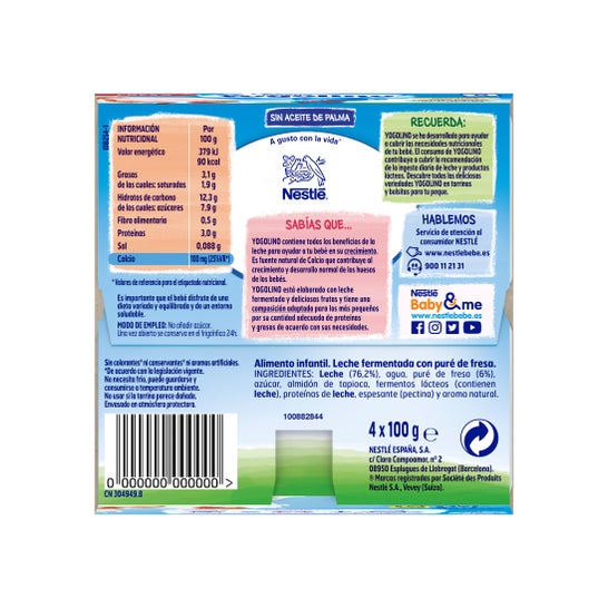 Dessert au lait Nestlé aux fraises 4uds