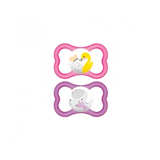 Mam Baby Sucette Air Night Silicone Pink +6M 2uds