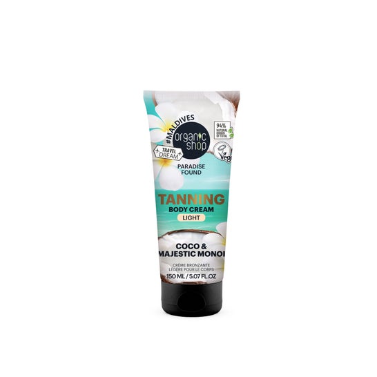 Organic Shop Crème Corporelle Autobronzante Coco & Monoi Majestueux – Clair 150 ml