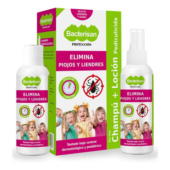 Bacterisan Pack Pédiculicide Élimine poux et lentes 2x100 ml