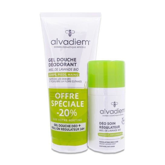 Alvadiem Pack Gel douche déodorant + Roll-on 200 ml + 40 ml