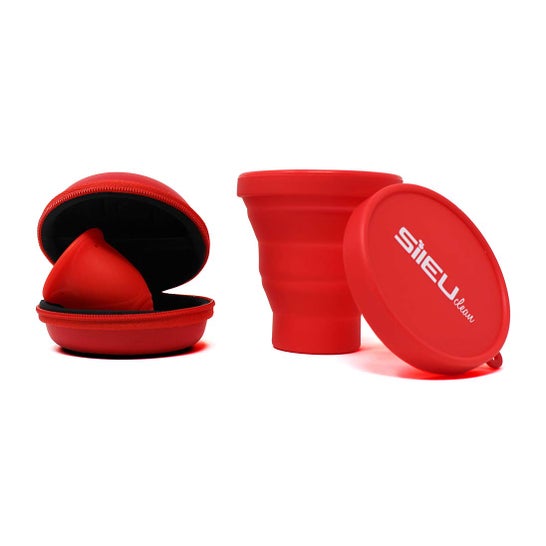 Sileu Kit Go Menstrual Cup + Etui + Stérilisateur Rouge L
