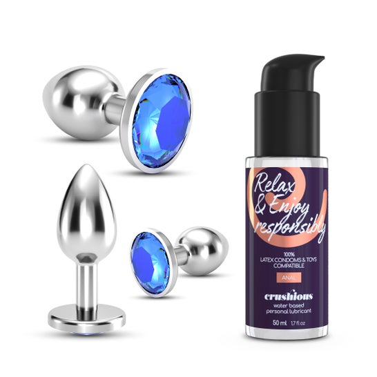 Crushious Set Bijou Anal Wet Train Trio Bleu
