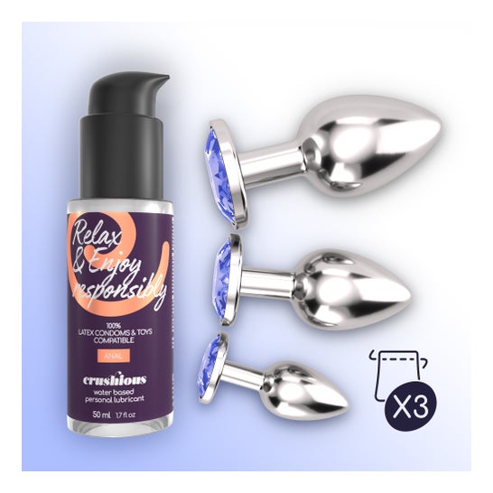 Crushious Set Bijou Anal Wet Train Trio Bleu