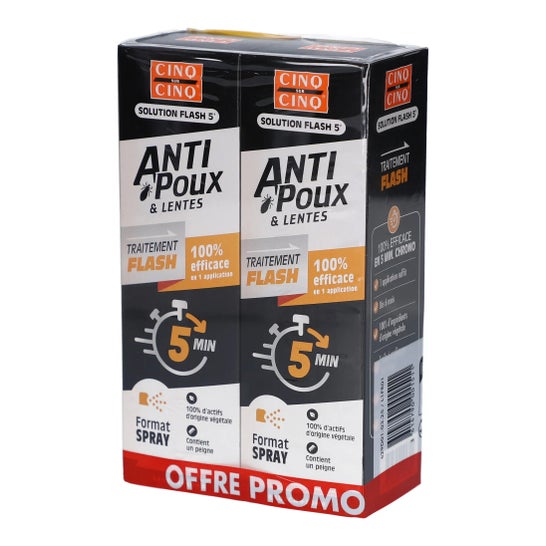 Cinq Sur Cinq Solution Flash Piojos & Liendres 5 min 2x150 ml