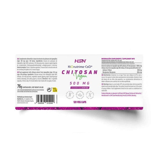 HSN Chitosán Vegano 500mg KiOnutrime-CsG® 120vcaps