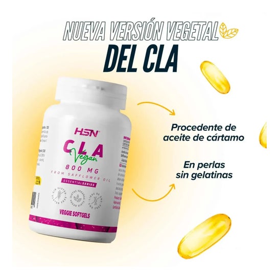 HSN CLA Vegano 800mg 120 perlas vegetales