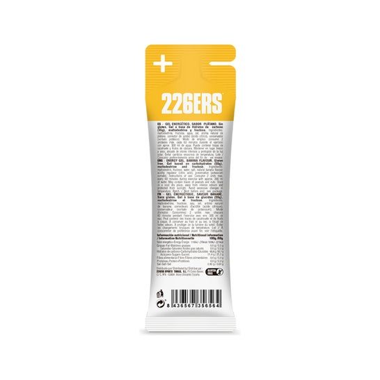 226Ers Gel Énergétique Riche En Fructose Saveur Banane Bio 80 g