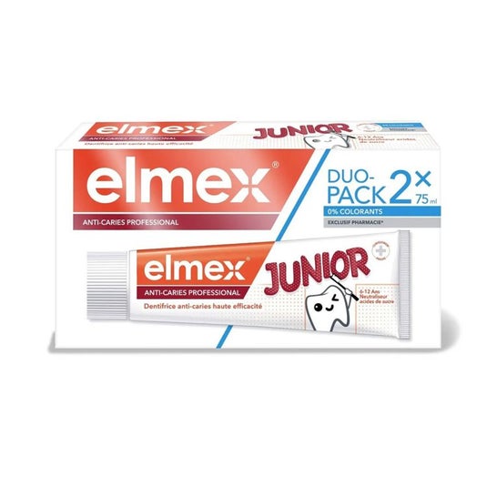 Elmex Pack Dentifrice Anti-caries Professional Junior 2x75ml