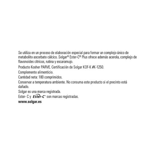 Solgar Ester-C Plus 1000mg Vitamin C 180 Comprimés