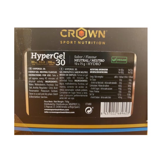 Crown Sport Nutrition Hypergel 30 Hydro Neutre 10x75 g
