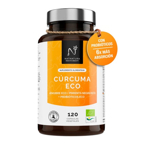 Natnatura Curcuma Gingembre Poivre Noir Probiotiques Bio 120 Gélules