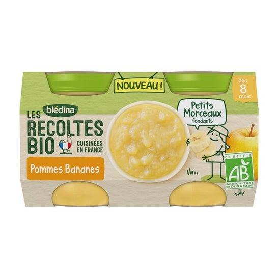 Blédina Les Récoltes Bio Compote Pomme Banane 2x130g