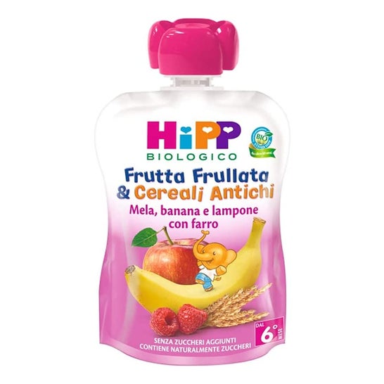 Hipp Bio Purée Fruit Céréales Banana Pomme Framboise 90g