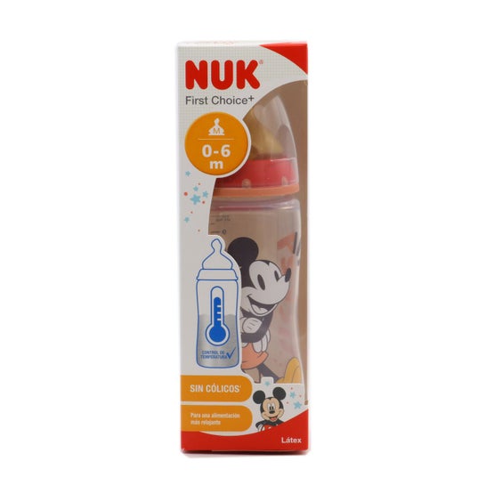 Nuk Biberon Fc+ Pp Latex Tétine Mickey Mouse 0-6 Mois 300ml