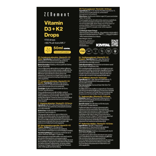 Zenement Vitamine D3 + K2 Gouttes 50 ml