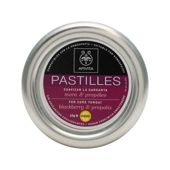 Apivita comprimés de mûre et propolis sans sucre 45g