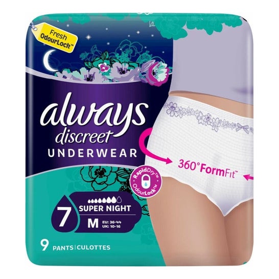 Always Discreet Culotte pour incontinence Super Medium M 12uts
