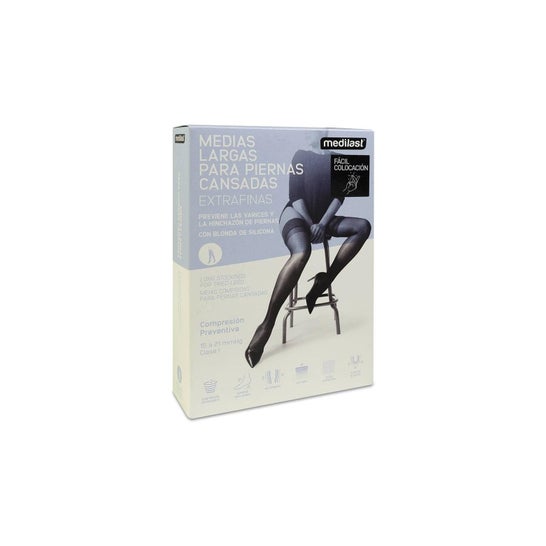 Medilast Bas Long Compression Préventive Noir Taille Petite