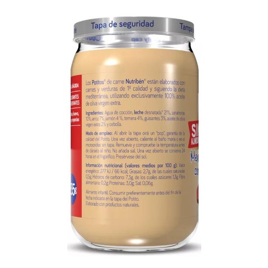 Nutribén Petits Pots Sans Amidon Purée De Légumes Jambon Bœuf +6m 235g Nutribén Petits Pots Sans Amidon Purée De Légumes Jambon Bœuf +6m 235g