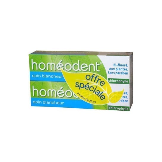 Homéodent Soin Blancheur Pâte Dentifrice Chlorophylle 2x75ml