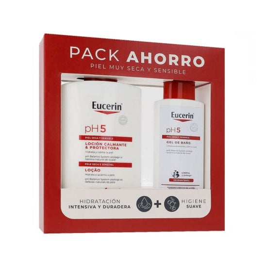 Eucerin Pack pH5 Lotion Apaisante & Protectrice 1L + Gel de Bain 200ml