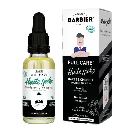 Monsieur Barbier Huile Sèche Bio Barbe Cheveux Black Editi 30ml