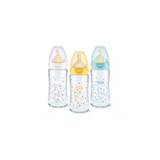 Nuk Latex mamelon mamelon large bouche bouteille en verre taille 1 240ml