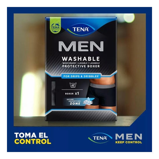Tena Men Boxer Lavable Noir L 1 Unité Tena Men Boxer Lavable Noir L 1 Unité