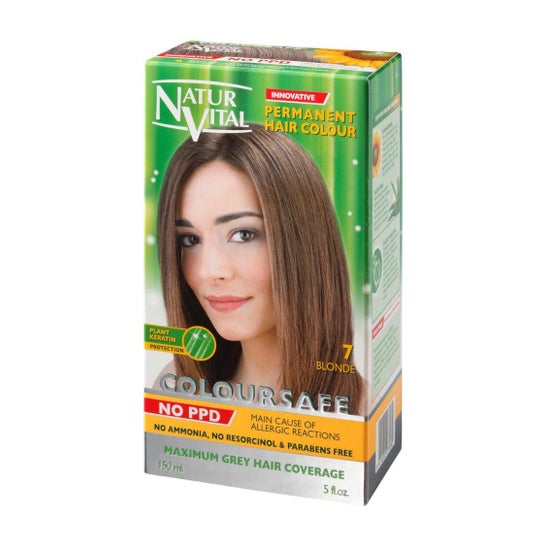 NaturVital Coloursafe Permanent Hair Color 7-Blonde 150ml
