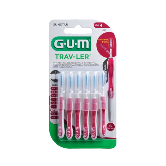 Gum TravLer Brossette Interdentaire Cylindrique Fine 1,4 mm Réf.1612 4 unités Gum TravLer Brossette Interdentaire Cylindrique Fine 1,4 mm Réf.1612 4 unités