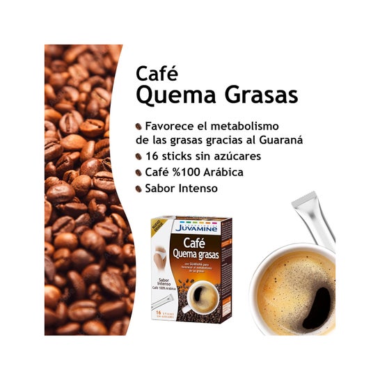 Juvamine Café Brûleur de Graisses Sans Sucre 16 Sticks