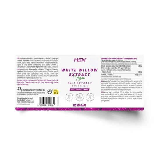 HSN Extracto de Sauce Blanco 34:1 240mg 120vcaps